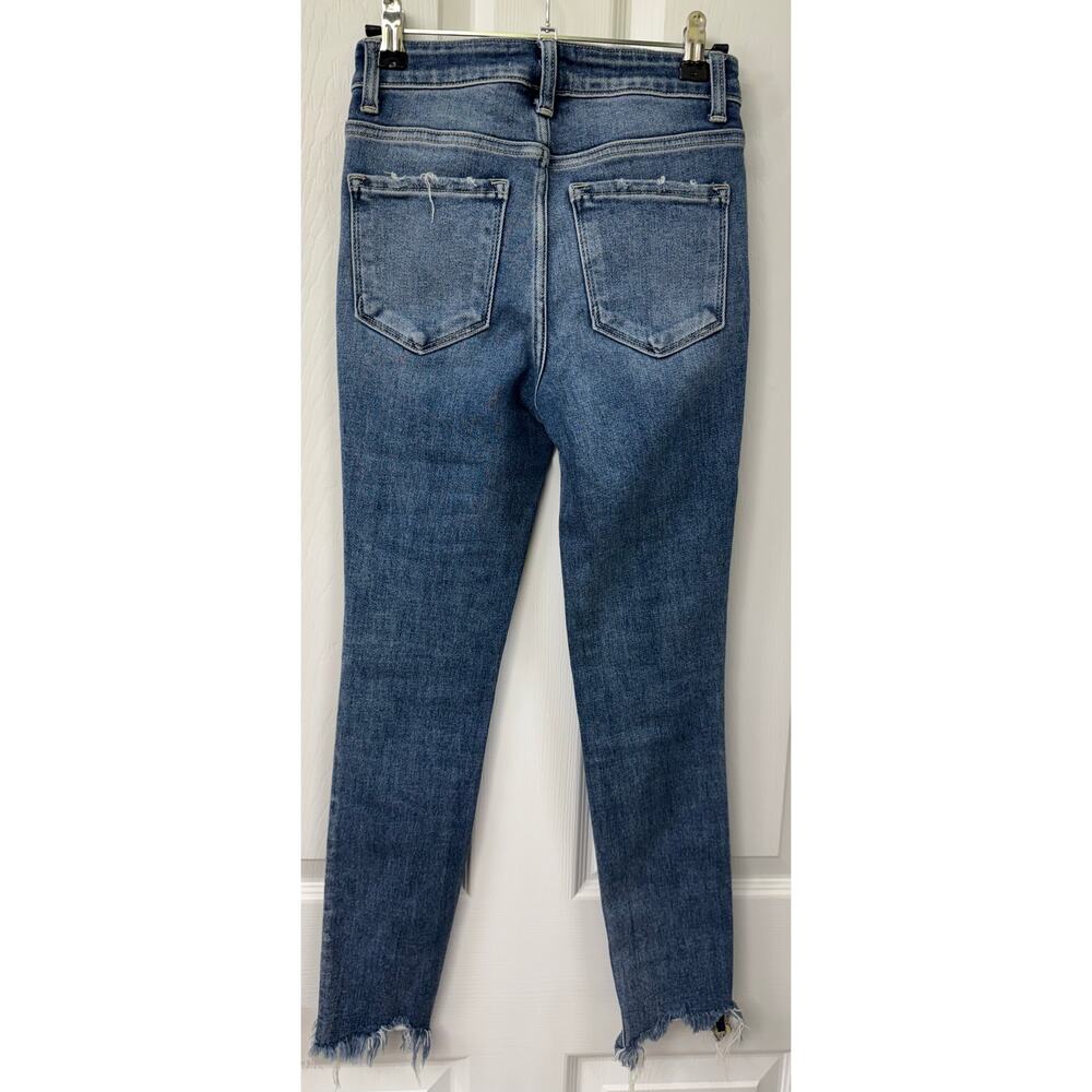 Flying Monkey size 25 button fly shark bite hem line denim jeans - Picture 2 of 4